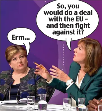  ??  ?? Ridiculed: Emily Thornberry and Fiona Bruce on Thursday night’s Question Time