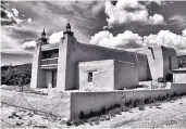  ??  ?? This photo of the Las Trampas church is by Jim Gautier, whose exhibit, Cornerston­es, opens at El Zaguán tonight.