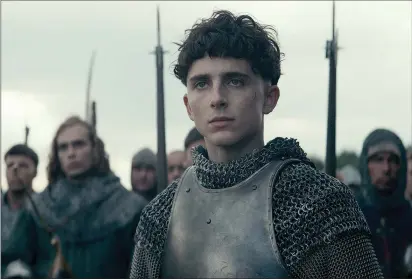  ?? Netflix ?? Timothée Chalamet plays King Henry V of England in “The King.”