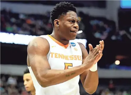  ??  ?? Tennessee forward Admiral Schofield (5) during the NCAA Tournament game against Loyola-Chicago at American Airlines Center in Dallas. BRIANNA PACIORKA/NEWS SENTINEL