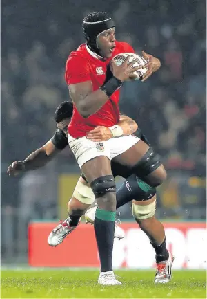  ??  ?? Lions try-scorer Maro Itoje is tackled by Liam Messam of the Maori All Blacks during yesterday’s clash in Rotorua; inset below, Lions head coach Warren Gatland