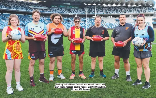  ?? Picture: AFL Barwon ?? Geelong’s all abilities football and netball season will start with a football double-header at GMHBA Stadium.