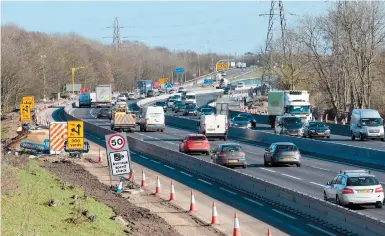  ?? ?? Smart motorway works have been taking place on the M4 for three years. Ref:132423-13