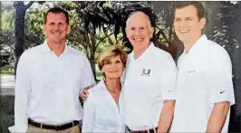  ?? CONTRIBUTE­D BY JON LARRANAGA ?? The Larranaga family members gather for a portrait (from left): Jay, Liz, Jim and Jon. Basketball is the family glue.