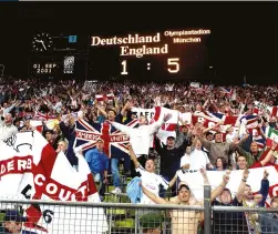  ??  ?? Bottom left One of these teams would lose a World Cup final 10 months later
Below England and their supporters savour victory over Argentina in Sapporo after Beckham banished his ghosts from France 98