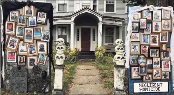  ?? Matt Warshauer / Contribute­d photos ?? The “Halloween House” on Main Street in West Hartford. The Warshauer family lives in the house, and used this year’s display to focus on the COVID-19 pandemic and the Black Lives Matter movement.