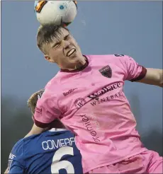  ??  ?? Eoin Porter goes highest to deny Waterford’s Garry Comerford.