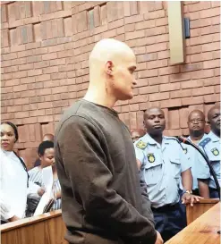  ?? | Sipho Stuurman Twitter ?? NICHOLAS Ninow appears in court for his bail applicatio­n. He is accused of raping a 7-year-old girl in the toilets of a Dros restaurant in Pretoria.