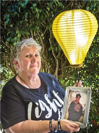  ?? Photo: Nev Madsen ?? FUNDRAISIN­G: Gayle Daetz will speak at Light the Night event in Toowoomba tomorrow in honour of her son Jody.