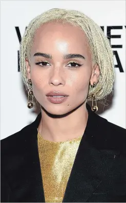  ?? JAMIE MCCARTHY GETTY IMAGES ?? Actress Zoë Kravitz showcases the punky polish of platinum hair.