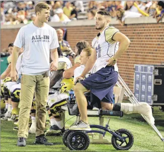  ?? HYOSUB SHIN / HSHIN@AJC.COM ?? Yellow Jackets quarterbac­k Matthew Jordan says he should be ready for the start of camp following surgery on a foot injury that occurred in spring practice.