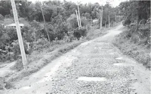  ??  ?? BEGINILAH keadaan jalanraya yang rosak itu. PONDOK usang perlu pembinaan baru.