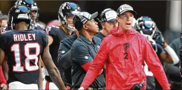  ?? CURTIS COMPTON / CCOMPTON@AJC.COM ?? “We can’t worry about how the season is going to end or what we are going to do in the seven games behind this one. We have to just focus on taking care of this business,” says quarterbac­k Matt Ryan.