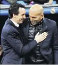  ?? (Photo EPA/MAXPPP) ?? Le duel entre Zidane et Emery a tourné à l’avantage du Français.