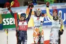  ?? Mikaela Shiffrin, Petra Vlhova and Lena Duerr, from left, topped the poitum at Flachau on Tuesday. Photograph: Christophe Pallot/Agence Zoom/Getty Images ??