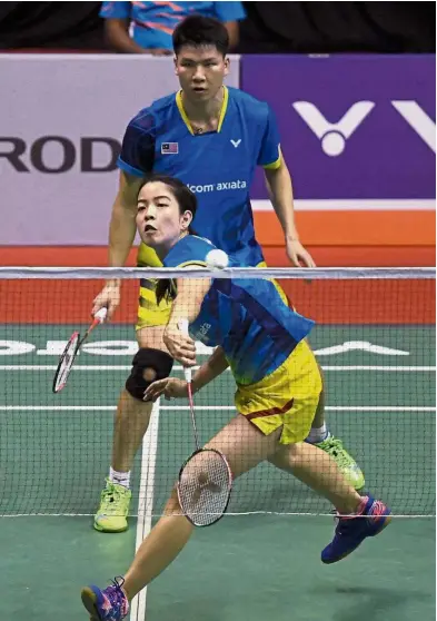  ?? — Bernama ?? On guard: Malaysia’s No. 2 mixed doubles pair Goh Soon Huat and Shevon Lai Jemie can’t afford any more slip-ups after losing in the first round of the Fuzhou China Open last week.