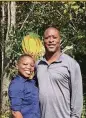  ??  ?? In the photo on the left, taken in 2015, LaTisha Barnes — shown with her husband, Ronnie Bell — weighed 135 pounds. In the photo on the right, taken in April, again with Bell, Barnes weighed 112 pounds.
