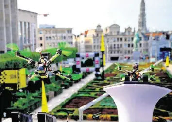  ?? DCL ?? Höchstgesc­hwindigkei­ten beim letztjähri­gen Drohnenren­nen am Kunstberg in Brüssel.