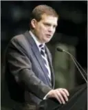  ?? GENE J. PUSKAR —THE ASSOCIATED PRESS ?? In this 2012 photo, Jay Paterno, son of former Penn State football coach Joe Paterno, speaks during a memorial service for Joe Paterno in State College, Pa. Jay Paterno has been elected to Penn State’s board of trustees, saying in a statement Friday...