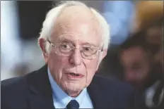  ?? JOSE LUIS MAGANA VIA ASSOCIATED PRESS ?? SEN. BERNIE SANDERS, THE FAR-LEFT INDEPENDEN­T from Vermont, introduced a bill Thursday that would shorten to 32 hours the amount of time many Americans can work each week before they’re owed overtime.