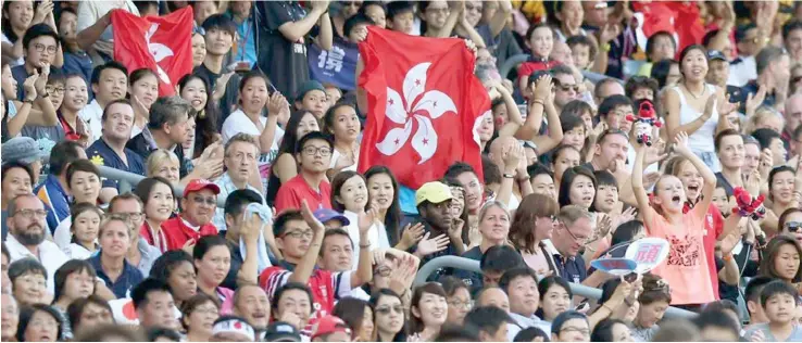  ?? Photo: South China Morning Post ?? Hong Kong rugby fans, since the World Series qualifying tournament was introduced in 2012, they dared to dream that the city’s sevens side could win a place as one of the ‘core’ teams who travel the world playing every tournament on the main event.