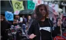 ??  ?? An Extinction Rebellion protester on The Strand in London. Photograph: Isabel Infantes/PA