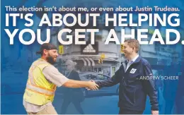 ??  ?? This Conservati­ve party image of leader Andrew Scheer shaking hands with a man in a yellow vest was the target of a questionin­g tweet by top Liberal strategist Gerald Butts.
