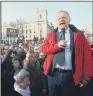  ?? PICTURE: PA WIRE. ?? Labour MP John Mann speaks in Parliament Square, London, yesterday. PROTEST: