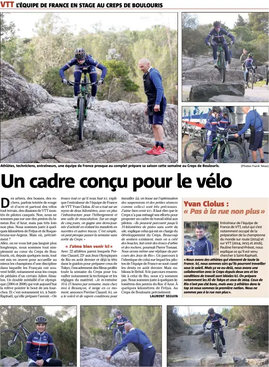  ?? (Photos Frank Tetaz) ?? Athlètes, technicien­s, entraîneur­s, une équipe de France presque au complet prépare sa saison cette semaine au Creps de Boulouris.