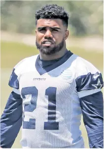  ?? AP; Instagram/tifffmarie­e_ ?? ‘HE SAID, SHE SAID’: An ex-girlfriend of Dallas rookie Ezekiel Elliot (above) filed a police report against the former Ohio State star. She also took to social media with since-deleted posts detailing the abuse she alleges.