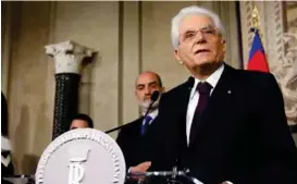  ?? FOTO: ALESSANDRO BIANCHI, REUTERS/NTB SCANPIX ?? Italias president Sergio Mattarella la ned veto mot at Paolo Savona skulle bli finansmini­ster. Dermed blir det ingen populistis­k regjering i denne omgang.