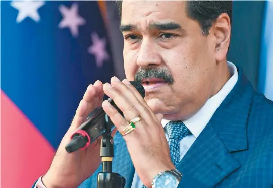  ?? / AFP ?? El presidente venezolano, Nicolás Maduro, suspendió las negociacio­nes con la oposición que se realizan en México tras las extradicio­nes.