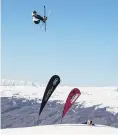  ?? PHOTO: IAIN MCGREGOR/AP ?? Going big . . . In front of a raucous home crowd cheering him on, Finn Bilous nailed some huge jumps in the final of the men’s freeski big air world cup at Cardrona yesterday, to claim his first ever world cup podium spot.