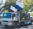  ??  ?? CHAMPIONS: Yesterday’s Premiers’ Parade at Port Douglas.