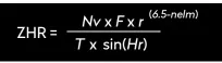  ??  ?? ▶ The ZHR formula for working out the number of meteors you are actually likely to see