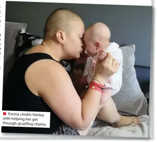  ??  ?? ■ Emma credits Paisley with helping her get through gruelling chemo