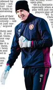  ??  ?? Hearty smile: Jon McLaughlin in confident mood at Hearts’ training session yesterday