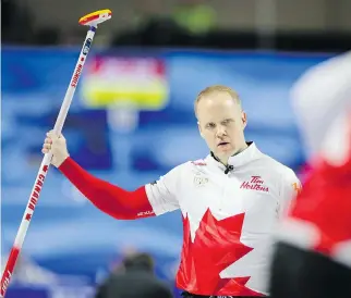  ?? RICHARD GRAY/THE CANADIAN PRESS ?? Team Canada third Mark Nichols says his “horrible start” contribute­d to the team’s loss against Sweden Friday.