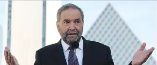  ?? SEAN KILPATRICK/THE CANADIAN PRESS ?? NDP Leader Tom Mulcair has French citizenshi­p through his wife.