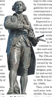  ??  ?? Sir Bertram Mackennalõ­s bronze statue of Thomas Gainsborou­gh in Sudbury