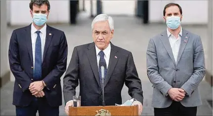  ?? ?? PIÑERA. El presidente defiende su inocencia y dijo que confía que la investigac­ión judicial confirmará que no hizo nada ilegal.