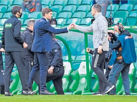  ??  ?? CONTROVERS­Y: Steven Gerrard said he knows the reality after John Kennedy’s assessment of the Old Firm teams.