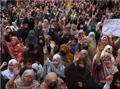  ?? Reuters ?? Protesters gather in Quetta, Pakistan, yesterday for a rally against alleged vote-rigging during Thursday’s election