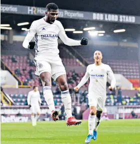  ??  ?? Away specialist­s: Kelechi Iheanacho celebrates his goal at Burnley for Leicester, who have won nine games on the road this season