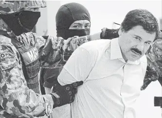  ?? BLOOMBERG FILE PHOTO ?? Joaquin (El Chapo) Guzman was convicted of running an industrial-scale drug smuggling operation.