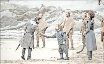  ??  ?? Lannister and Snow (left) meet at Dragonston­e in the penultimat­e season of ‘Game of Thrones’. — Courtesy of HBo