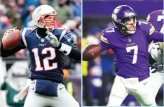  ?? (Reuters) ?? NEW ENGLAND PATRIOTS quarterbac­k Tom Brady (left) has an opportunit­y to advance to his record eighth Super Bowl (in 16 seasons as a starter) when the Patriots host the Jacksonvil­le Jaguars tonight in the AFC Conference Championsh­ip. Meanwhile, in the...
