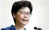  ?? FOTO: DPA ?? Regierungs­chefin Carrie Lam