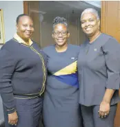  ?? ?? NCB’S three deaf team members, (from left) proof clerk Judith Brown, mail clerk Judith Jones and verificati­on clerk Lesline Aiken, join the celebratio­n of Internatio­nal Week of Deaf People to reaffirm the organisati­on’s commitment to and support for the deaf community.