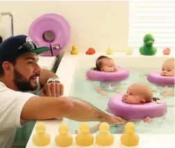  ??  ?? BOBBING ABOUT: The current Instagram craze – babies at a baby spa – an idea conceptual­ised by a South African swimming coach.